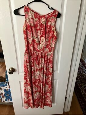 Laura Ashley Red Floral Maxi Dress